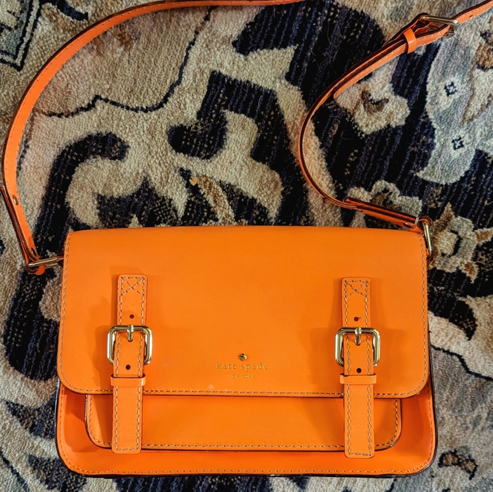 Kate Spade Lalaland Tangerine Color Perse Shoulder Bag Cross Body